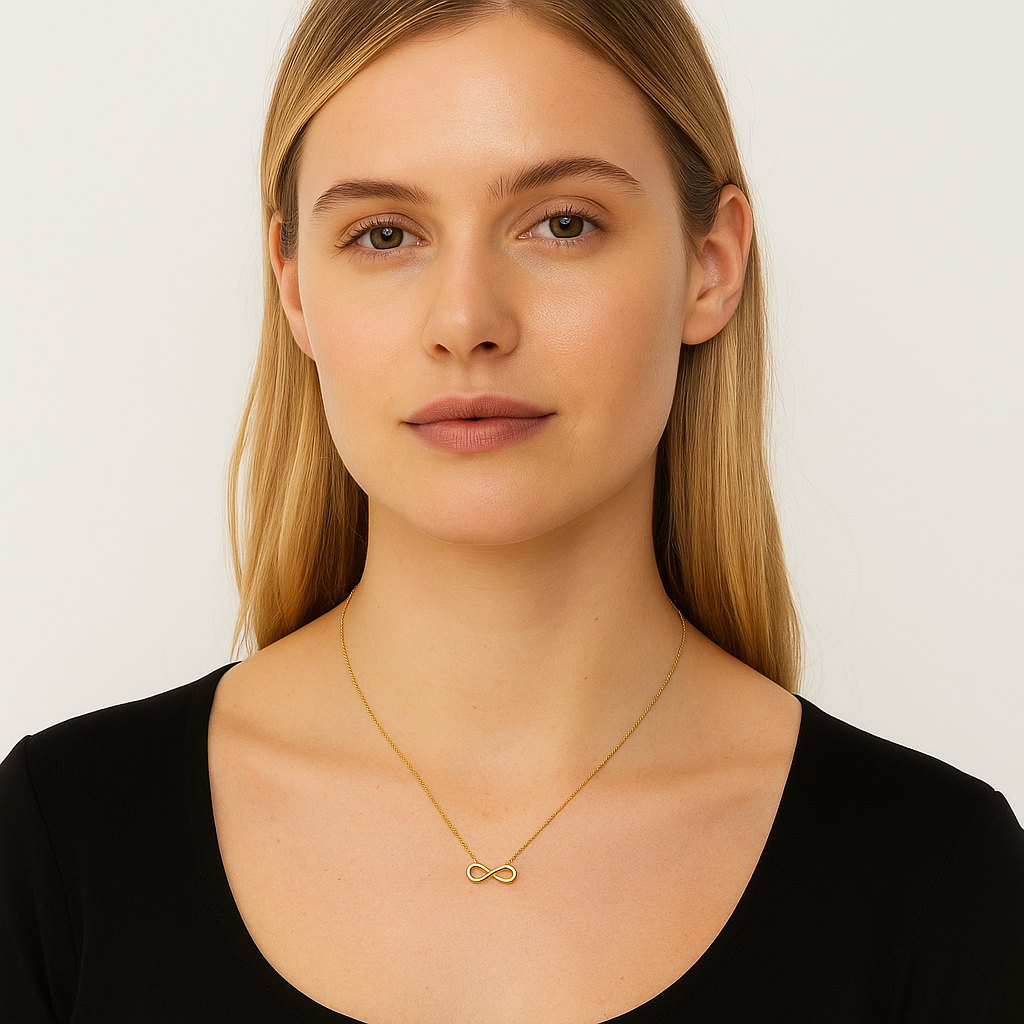 Infinity Charm Gold-Toned Chain Necklace