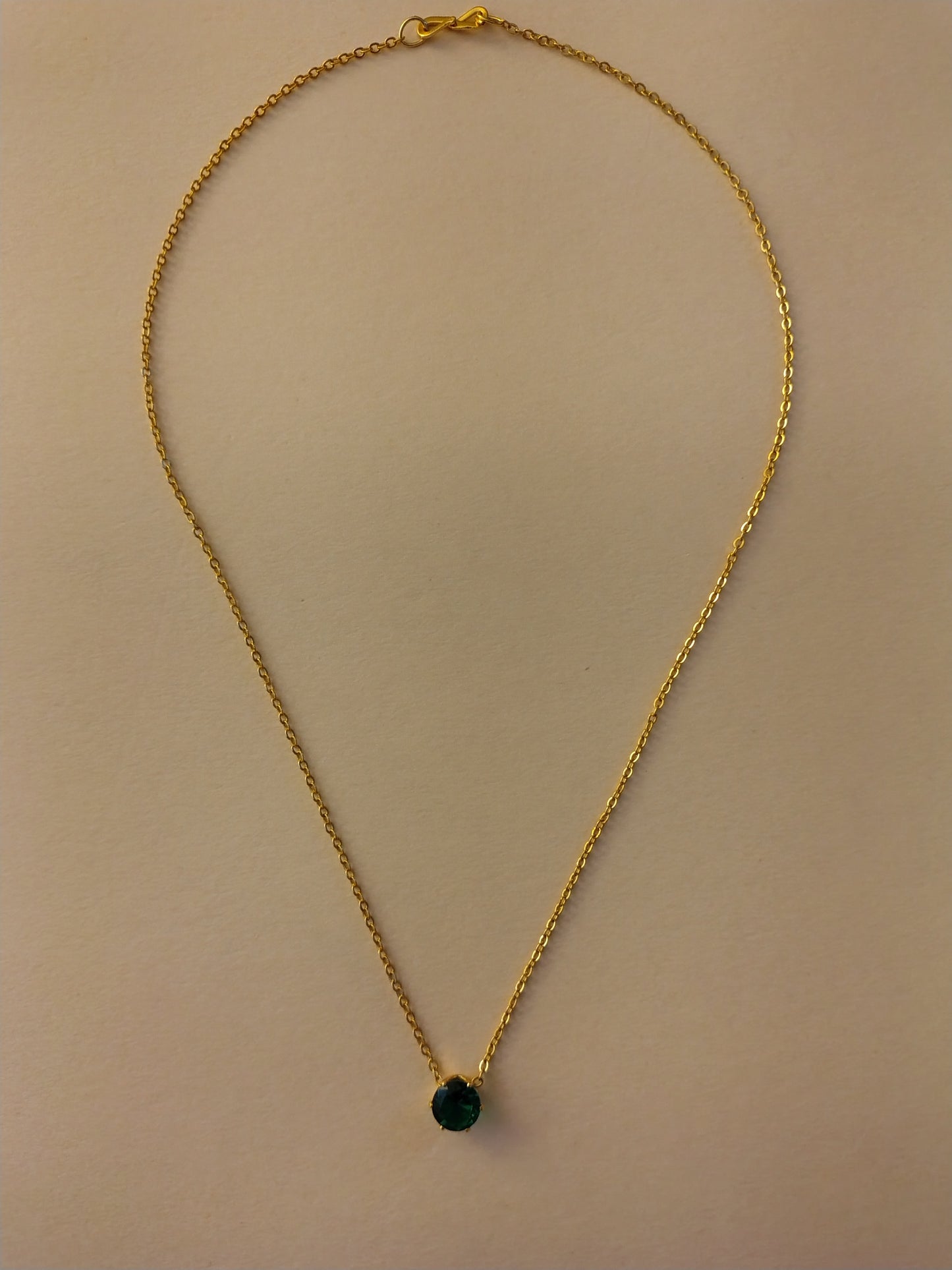 Emerald Elegance Solitaire Necklace