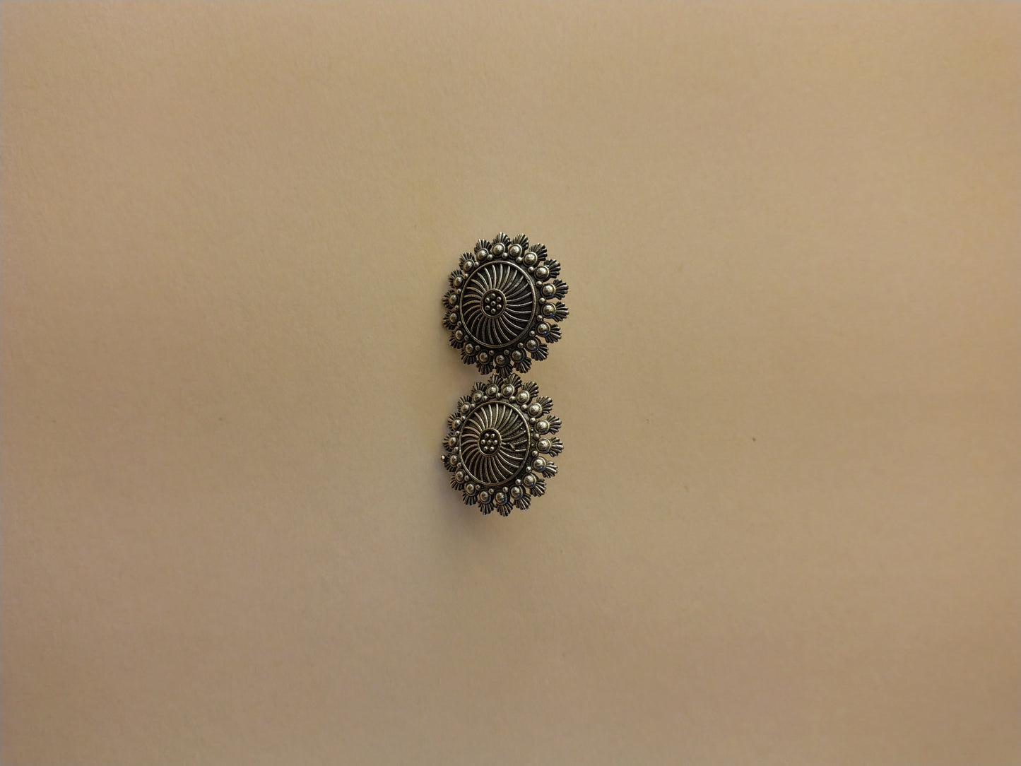 Vintage Tribal Oxidized Stud Earrings
