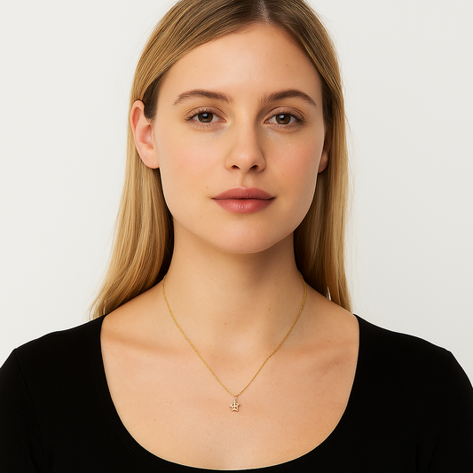 Starlit Charm Necklace – Elegant Gold Chain with Star Pendant for Women