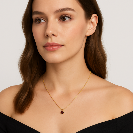 Ruby Glow Pendant Necklace
